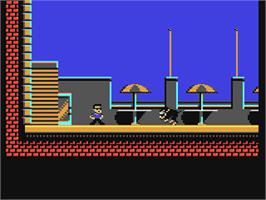 In game image of Hudson Hawk on the Commodore 64.
