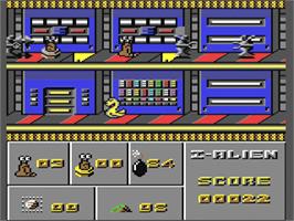 In game image of I-Alien on the Commodore 64.