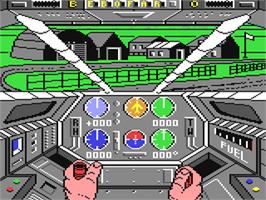 In game image of Infiltrator on the Commodore 64.