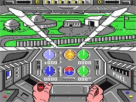In game image of Infiltrator II on the Commodore 64.