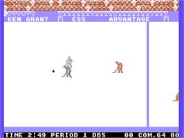 In game image of International Hockey on the Commodore 64.