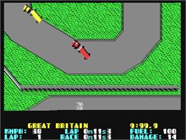 In game image of International Truck Racing on the Commodore 64.