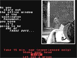 In game image of Intrigue! on the Commodore 64.