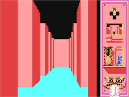 In game image of Invaders of the Lost Tomb on the Commodore 64.