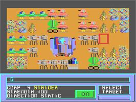 In game image of Invasion on the Commodore 64.