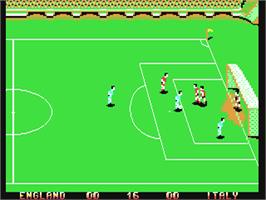 In game image of Italy '90 Soccer on the Commodore 64.