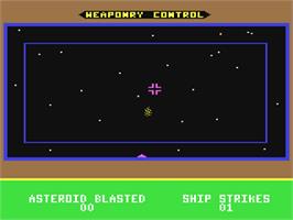 In game image of Jupiter Mission 1999 on the Commodore 64.