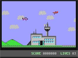 In game image of Kamikaze on the Commodore 64.