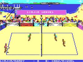 In game image of Kings of the Beach on the Commodore 64.