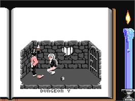 In game image of Knightmare on the Commodore 64.