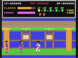 In game image of Kung-Fu Master on the Commodore 64.
