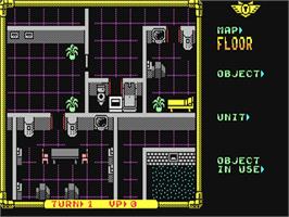In game image of Laser Squad on the Commodore 64.