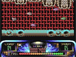 In game image of Lethal Zone on the Commodore 64.
