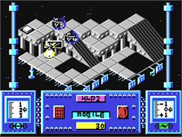 In game image of Magnetron on the Commodore 64.