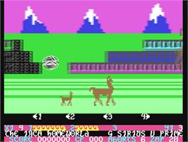 In game image of Mama Llama on the Commodore 64.
