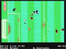 In game image of Manchester United Europe on the Commodore 64.