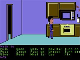 In game image of Maniac Mansion on the Commodore 64.