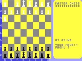 In game image of Master Chess on the Commodore 64.