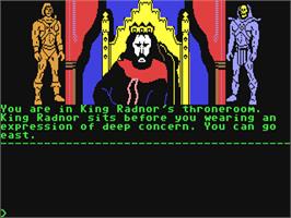 In game image of Masters of the Universe: Super Adventure on the Commodore 64.