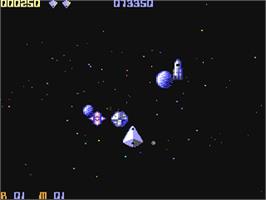 In game image of Mega-Apocalypse on the Commodore 64.