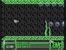 In game image of Menace on the Commodore 64.