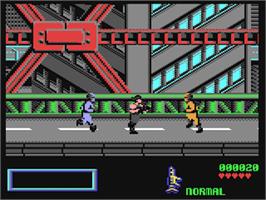 In game image of Midnight Resistance on the Commodore 64.