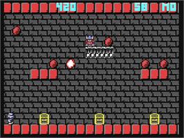 In game image of Mighty Bombjack on the Commodore 64.