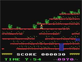 In game image of Mountain King on the Commodore 64.