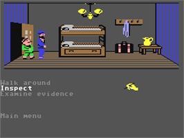 In game image of Murder on the Mississippi on the Commodore 64.