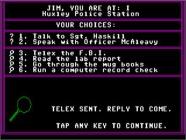 In game image of Mystery Master: Felony! on the Commodore 64.
