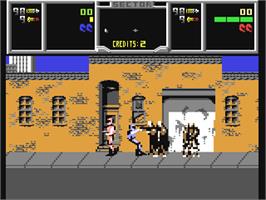 In game image of NARC on the Commodore 64.