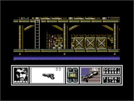 In game image of Navy Seals on the Commodore 64.