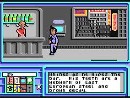 In game image of Neuromancer on the Commodore 64.