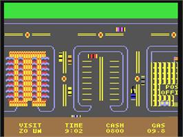 In game image of New York City on the Commodore 64.