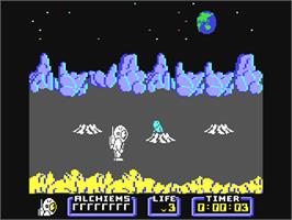 In game image of Nodes of Yesod on the Commodore 64.