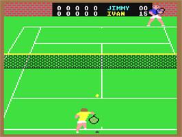 In game image of On-Court Tennis on the Commodore 64.