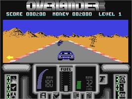 In game image of Overlander on the Commodore 64.