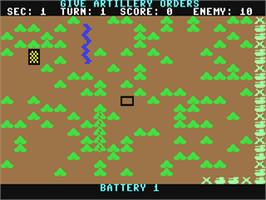 In game image of Panzer-Jagd on the Commodore 64.