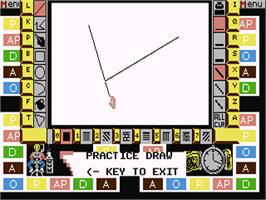 In game image of Pictionary on the Commodore 64.