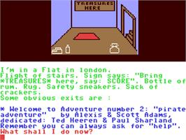 In game image of Pirate Adventure on the Commodore 64.