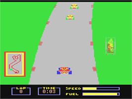 In game image of Pitstop on the Commodore 64.