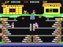 In game image of Popeye on the Commodore 64.