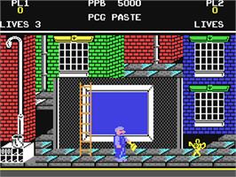 In game image of Poster Paster on the Commodore 64.