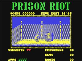 In game image of Prison Riot on the Commodore 64.