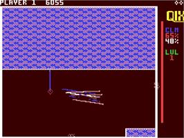 In game image of QIX on the Commodore 64.