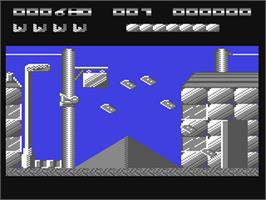 In game image of Radius on the Commodore 64.