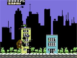 In game image of Rampage on the Commodore 64.
