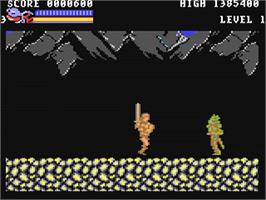 In game image of Rastan on the Commodore 64.