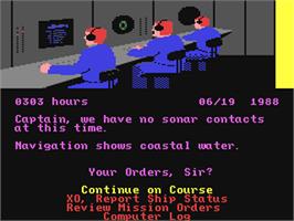 In game image of Red Storm Rising on the Commodore 64.