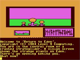 In game image of Return to Eden on the Commodore 64.
